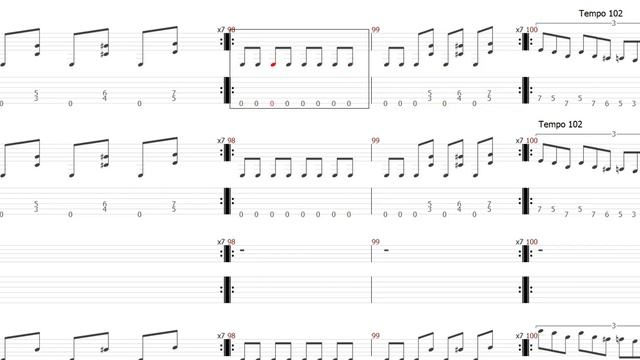 Metallica The Four Horsemen Tablature For On Screen Guitar