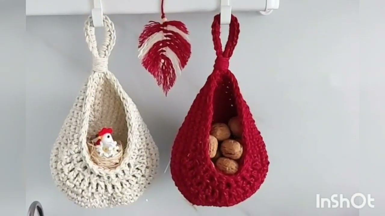 Minimalist kitchen decor Hanging storage baskets set Easter home decorations