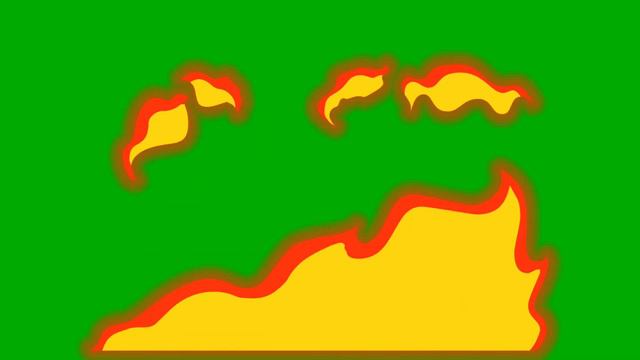 ОГОНЬ в СТИЛЕ КОМИКСА ФУТАЖ на ЗЕЛЕНОМ ФОНЕ