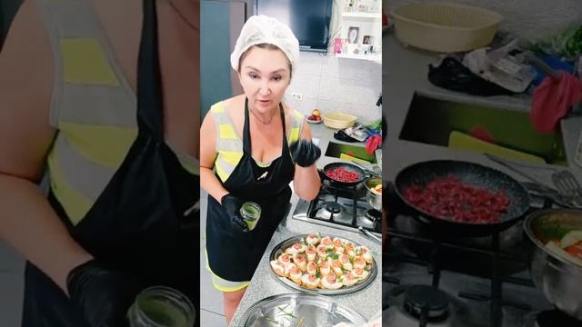Банкет.Картофель по Деревенски.Овощи гриль.Канапе из форели и пр