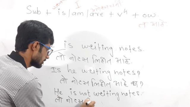 Present continuous tense ( is/am/are +v4 )