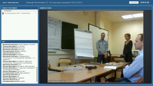 семинар Анисимова О.С. по культуре мышления 18.10.2015 часть 1