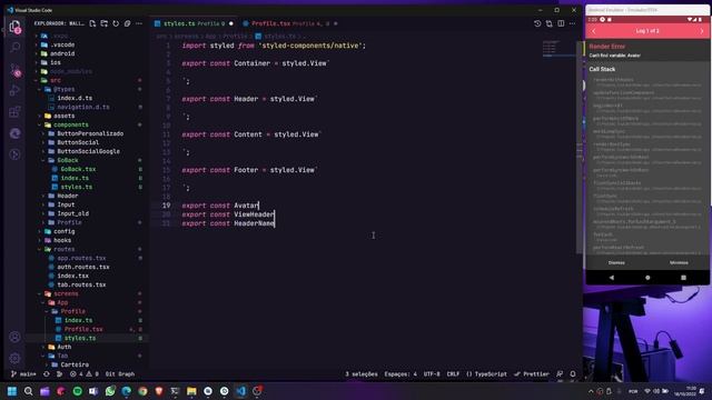 Aula 53 - Curso React Native + Typescript - Criando Screen Profile - Parte 01
