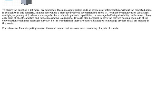 Advantages of using a message broker for scaling websocket client-to-client communications