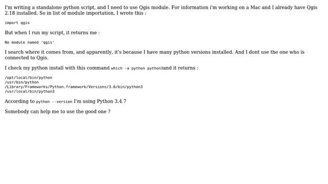 GIS: Which python version for standalone script with Qgis module