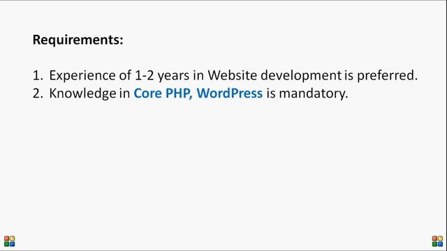 Web Developer Job Opening in Kolkata || PHP || Wordpress || Laravel || Magento || codeigniter