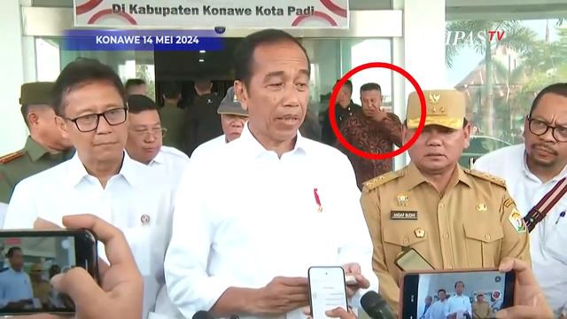 Jokowi Sampai Terdorong! Detik-detik Paspampres Adang Pria Terobos Hampiri Presiden di Konawe