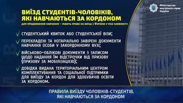Правила выезда для мужчин-студентов, обучающихся за границей.