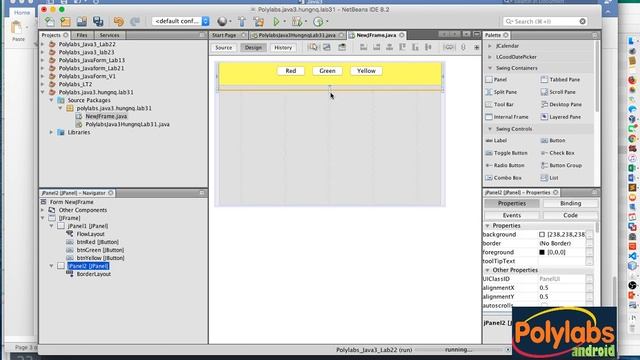Lập trình Java Swing - Video11- Sử dụng FlowLayout, BorderLayout trong java swing (lab31)