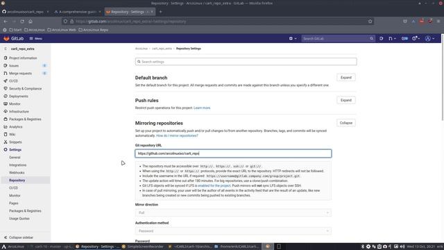 ArcoLinux : 2268 CARLI 10 - adding a mirrorlist for extra gitlab repository