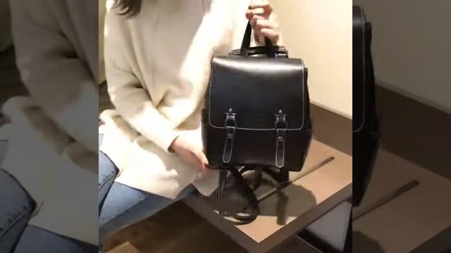 Женский кожаный простой лаконичный  рюкзак