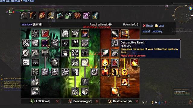 Gamer : WoW Classic Destruction Warlock Build  WoW Classic meant for PVP and PVE