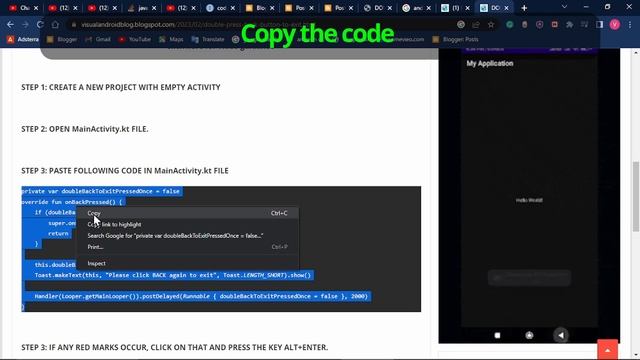 Double Tap to Exit || Android Studio || Double Press Back Again To Exit the App || Kotlin