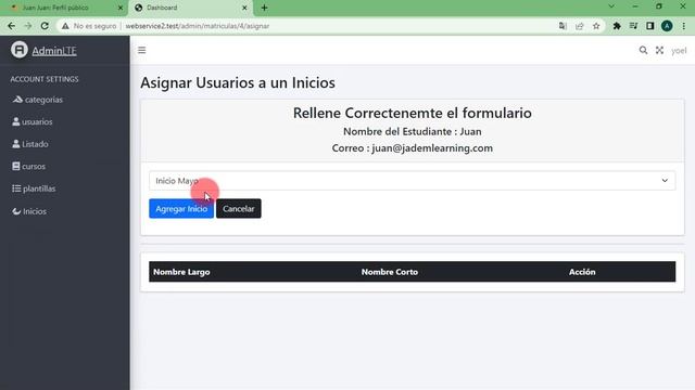 Web Service de Moodle - Matricular un curso de Moodle a través de otro sistema