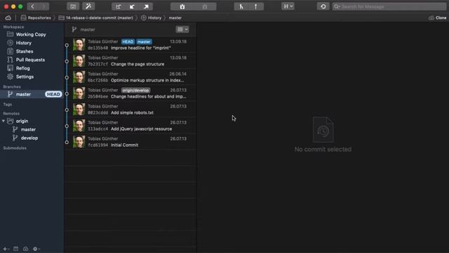 Surviving with Git 14: Deleting Old Commits