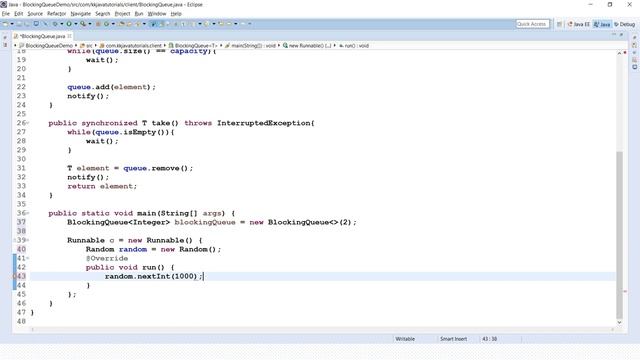 How to Implement a BlockingQueue using intrinsic locking mechanism ?
