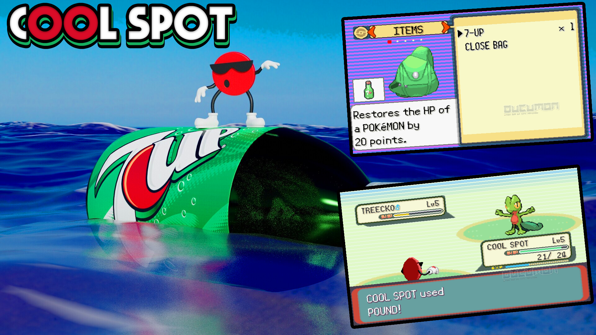 Pokemon Cool Spot - Взлом GBA Pokemon ROM включает Cool Spot, 7-up, новые музыкальные треки в игре