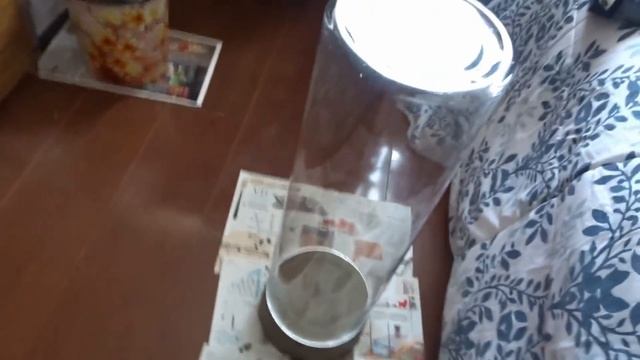 LAMPARA DE CEMENTO Y CRISTAL | Totyps