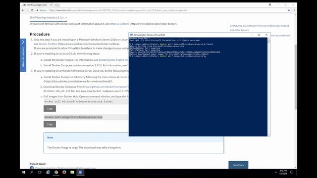 IBM Planning Analytics Workspace install on virtual Windows 2016 Server