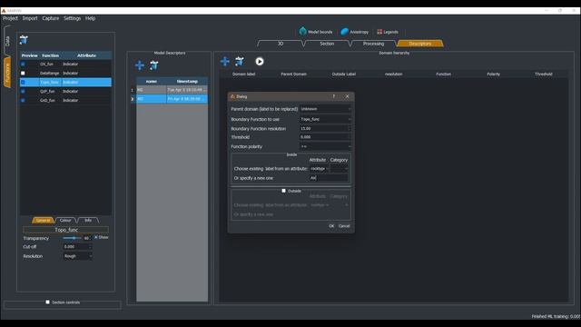Modelling with descriptors - First Step