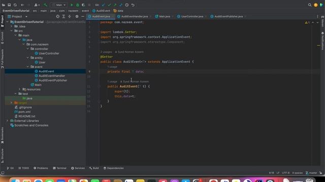 Event Driven Development in Spring boot application