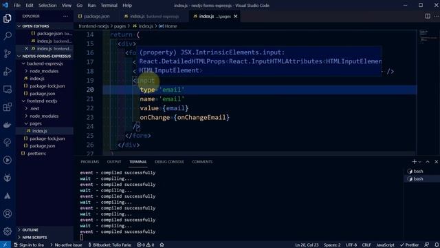 Formulário NextJS com Express.js