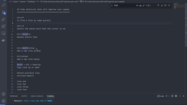 VS Code Keyboard shortcuts every developer should know