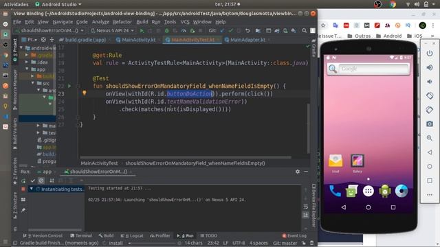 TESTES UNITÁRIOS DE INTERFACE no Android Com a API do ESPRESSO - #Como_Implementar