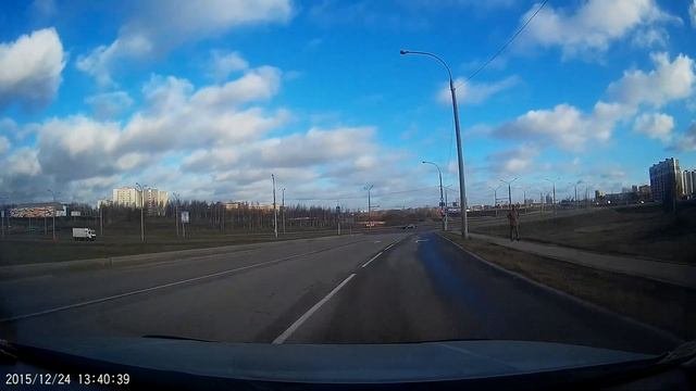 Едем по 4 км имитация сдачи экзамена в ГАИ 24.12.2015
