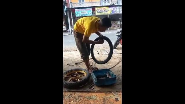 Indonesia Vlog: My Daily Life in west java ❗The process of patching a tire in Indonesia