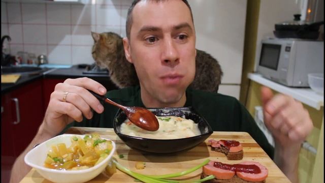 СЕМЕЙНЫЙ МУКБАНГ/? Мужской суп/И первое и второе ?/ MUKBANG SOUP /не АСМР/ Eating Show / 먹방