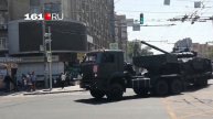 Военная техника едет с парада Победы по улицам Ростова