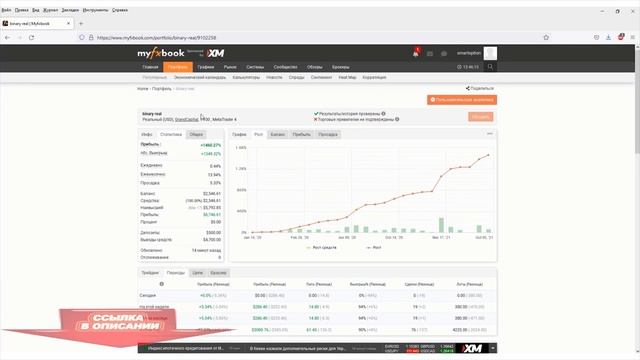 Вывод прибыли 3000$. Подробная статистика счета на Myfxbook.mp4