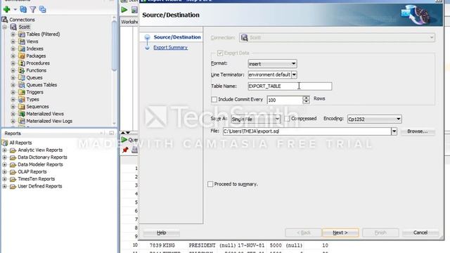 Export table data into excel by using SQL developer