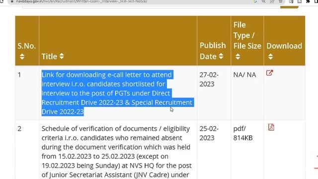 NVS NEW NOTICE FOR TEACHERS DIRECT AND SPECIAL RECRUITMENT DRIVE 2022 II NAVODAYA INTERVIEW E LETTE