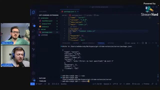 Trying to Pair Program and make a ChatGPT Chrome Extension