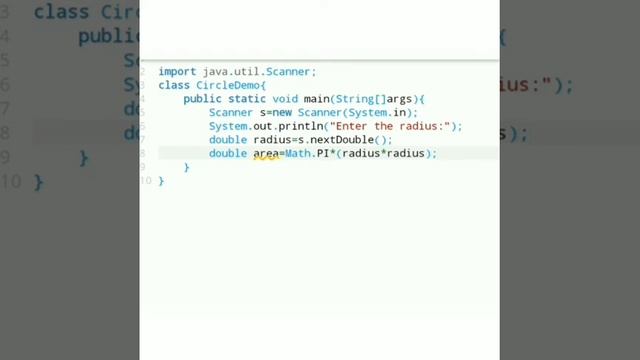 Area Of Circle Java Program For Beginner Level Part 18 Easy Learning Genius
