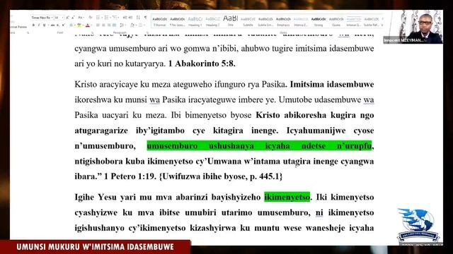 2. UMUNSI MUKURU W' IMITSIMA IDASEMBUWE BY INNOCENT NIZEYIMANA
