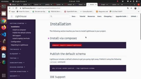CRUD usando GraphQL + Lighthouse + Laravel + Postgres + JWT 04/25 Instalando o Lighthouse