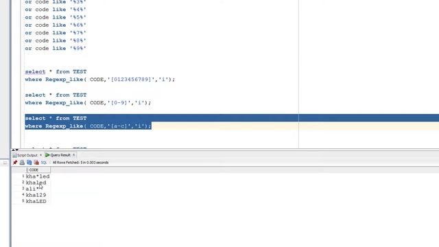 Regular Expressions in oracle part 2/ Arabic