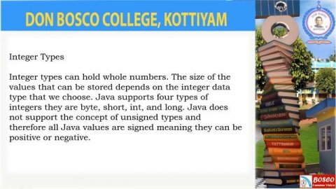 CP1344: PROGRAMMING IN JAVA Lecture -9- Data Types in Java -BCA -s3.