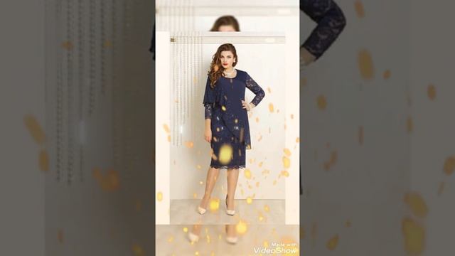 Коллекция одежды для полных женщин белорусской компании Асолия лето/Homeyee Women Double Fril Drese