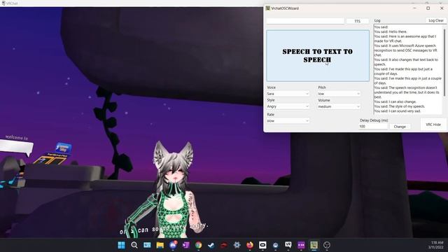 OSC Speech to TTS VRChat App
