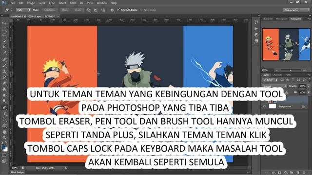Cara Menampilkan Kembali Kursor Eraser, Pen tool dan Brush tool PhotoShop #tutorial #photoshop
