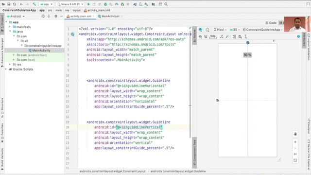 Android ConstraintLayout Guideline || ConstraintLayout || Android Tutorial In Hindi