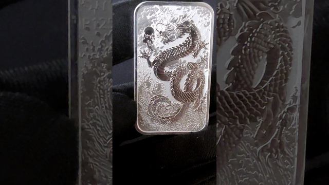 Китайский дракон. Седьмой релиз. 1 доллар 2024. Австралия. Серебро 9999-1 oz