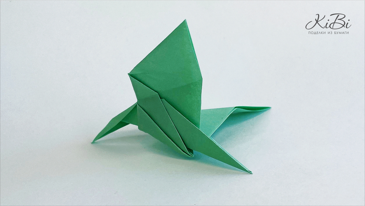 Птичка Оригами игрушка из листа бумаги | Поделки для детей своими руками | DIY