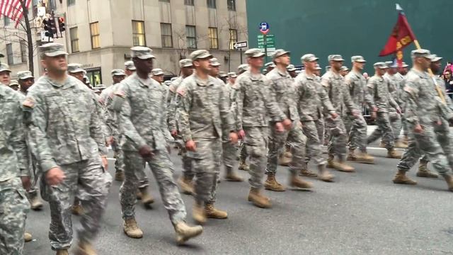 UNITED STATES ARMY SOLDIERS PARTICIPATING IN TODAYS VETERANS DAY PARADE ON 5TH AVE. IN MANHATTAN.