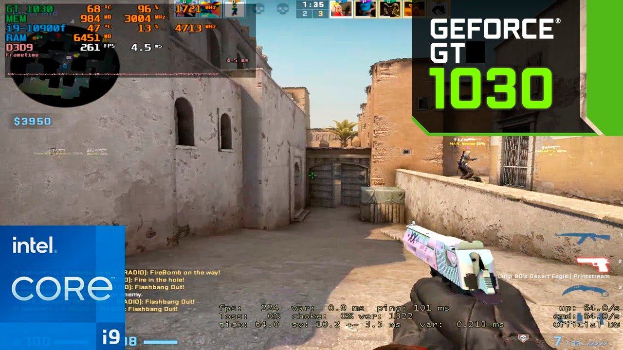 CS:GO : GT 1030 2GB + i9-10900f