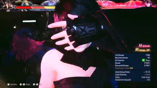 Tekken 8: Quick Staple Reina 20 Hit Rage Art Wall Bound Combo (Heat) 110 DMG